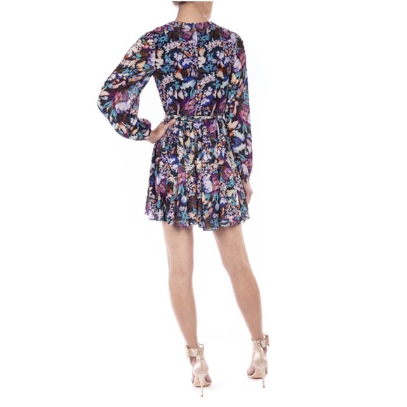 BELLE BADGLEY MISCHKA Alison V-Neck Printed Garden Floral Dress - Picture 2 of 14